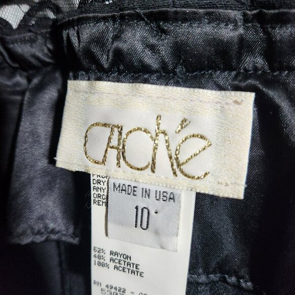 Vintage 90s Cache mesh back gown women's size 10 black - Picture 6 of 6